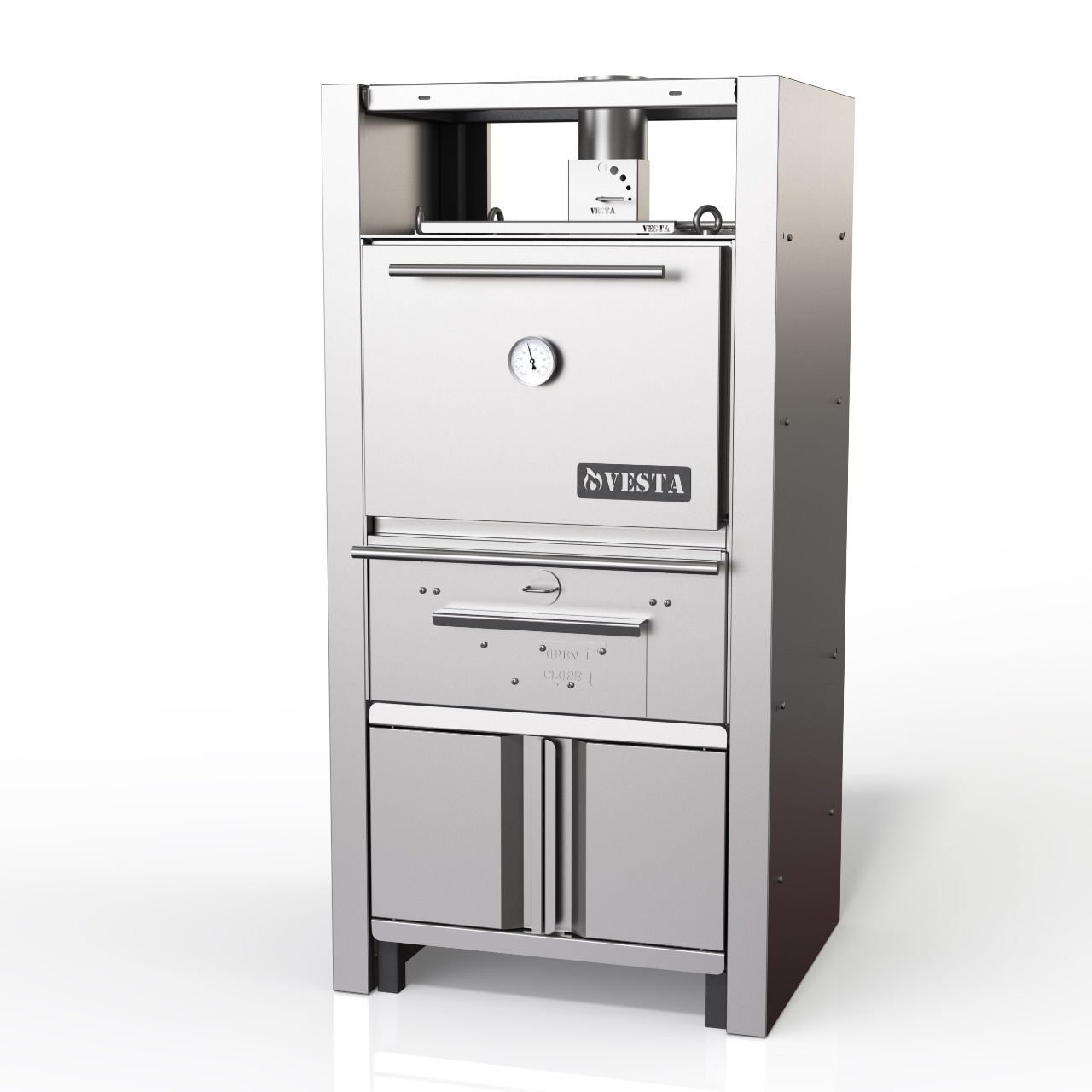 VESTA 25 S -closed charcoal grill with the stand with heating cabinet