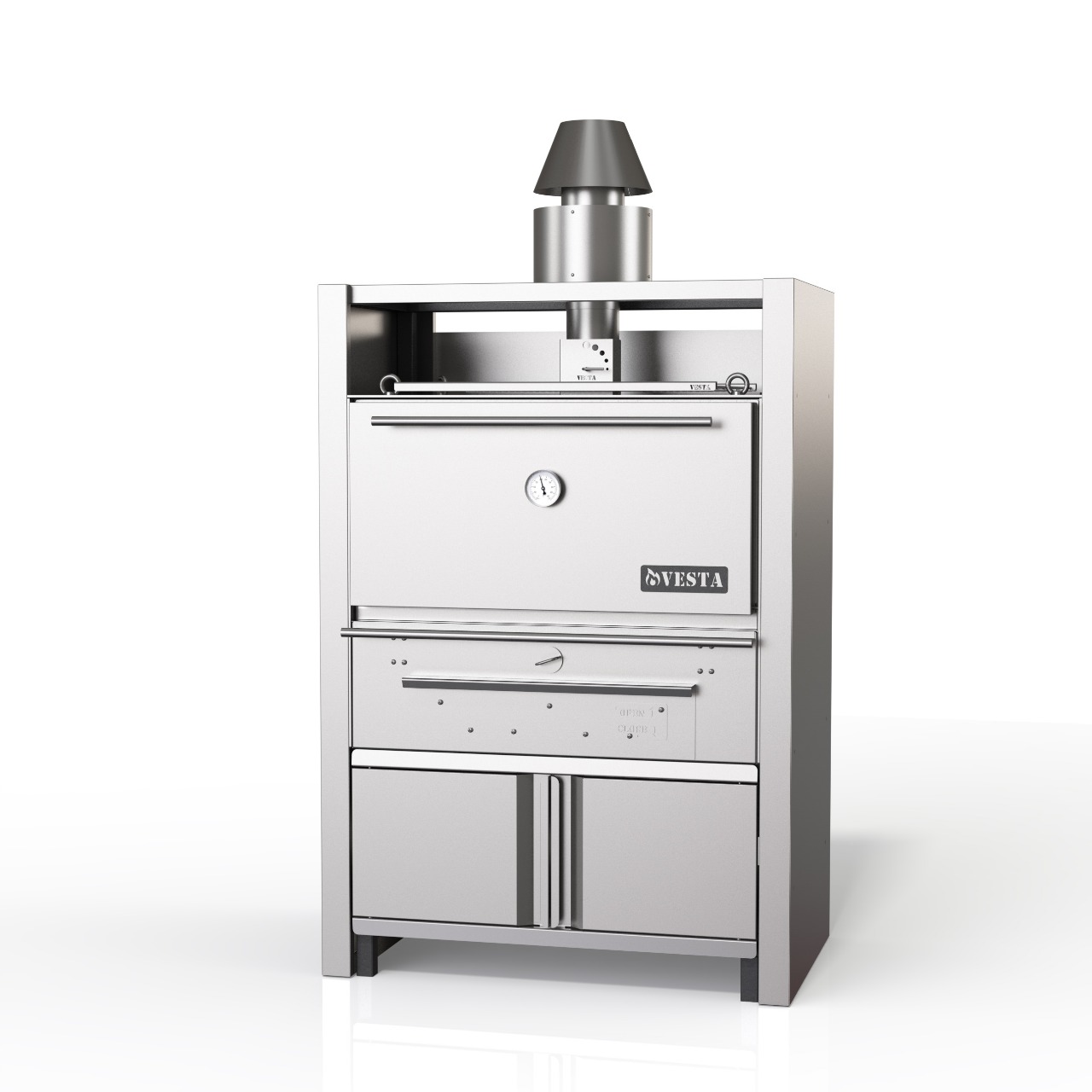 VESTA 45 SD closed charcoal grill with stand and dry spark arrestor