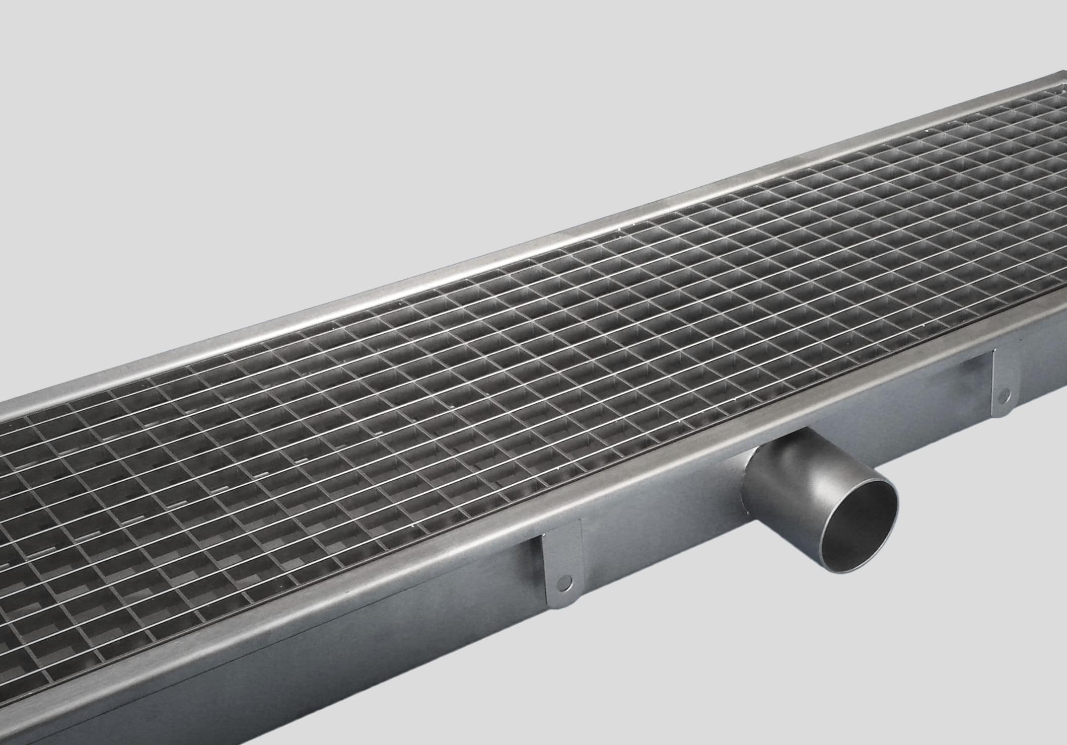 Kitchen drainage channel / stainless steel / with grating